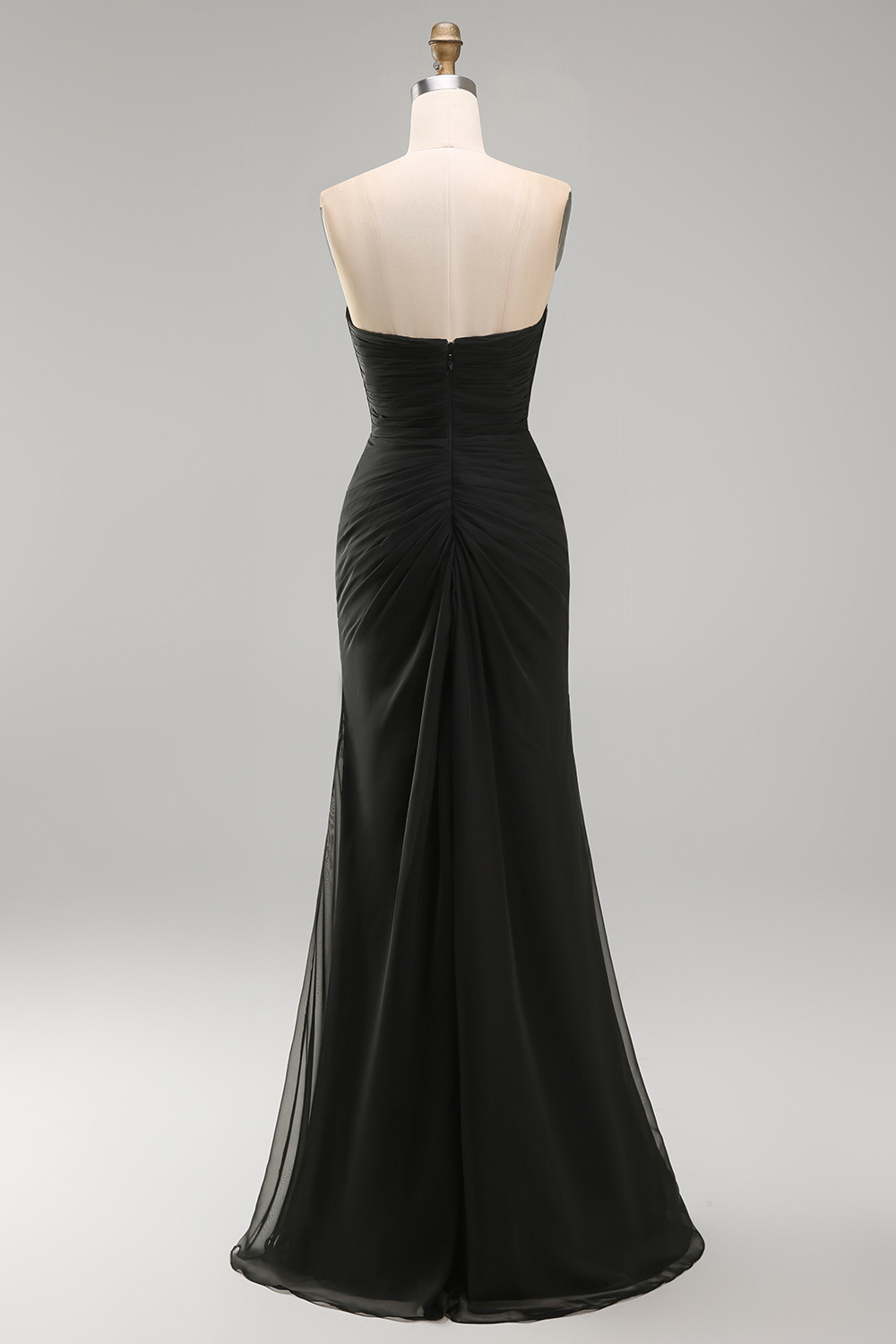 White Sweetheart Sheath Chiffon Long Rehearsal Dinner Dress with Slit