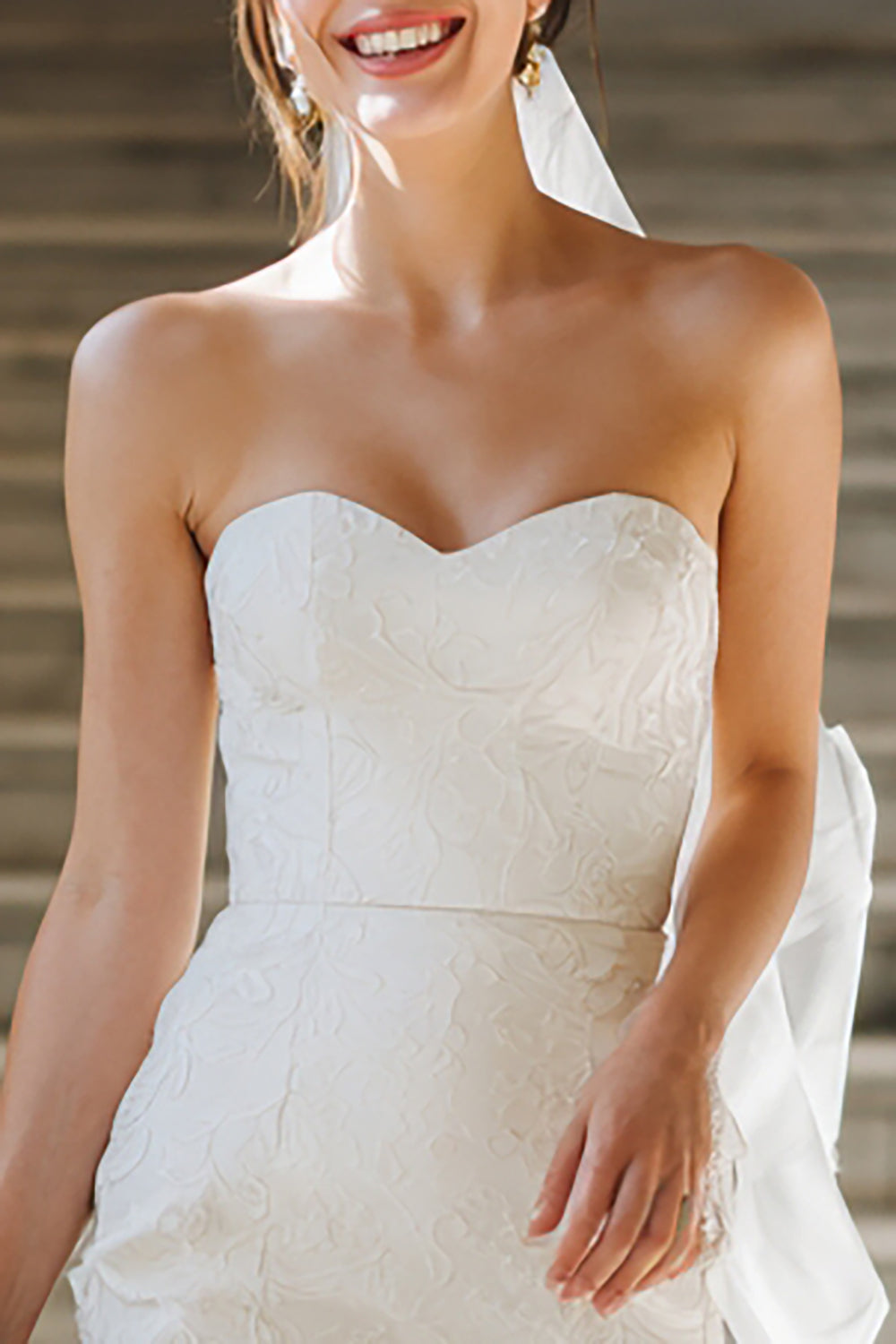 White Bodycon Strapless Mini Wedding Dress
