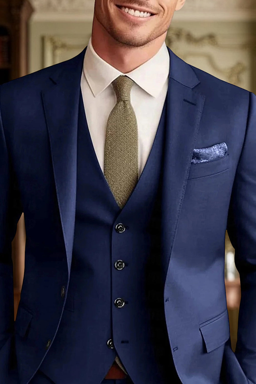 3 Piece Dark Green Single Breasted Solid Slim Fit Men Prom Suits with Pockets