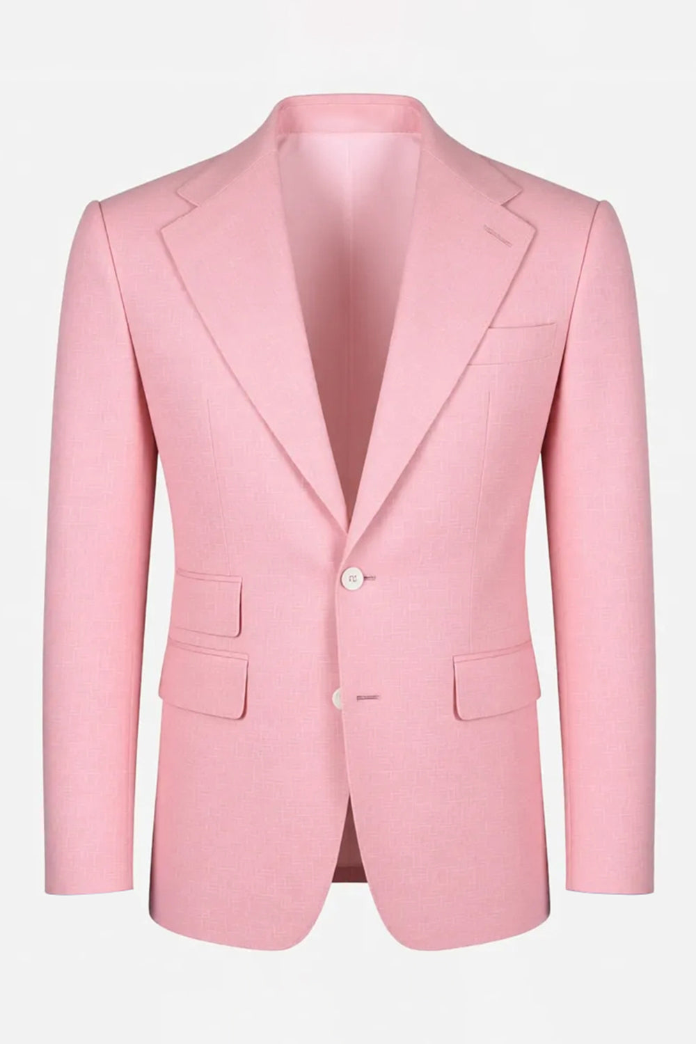 Light Pink Notched Slim Fit Lapel Single Breasted Men Prom Blazer with Sleeves