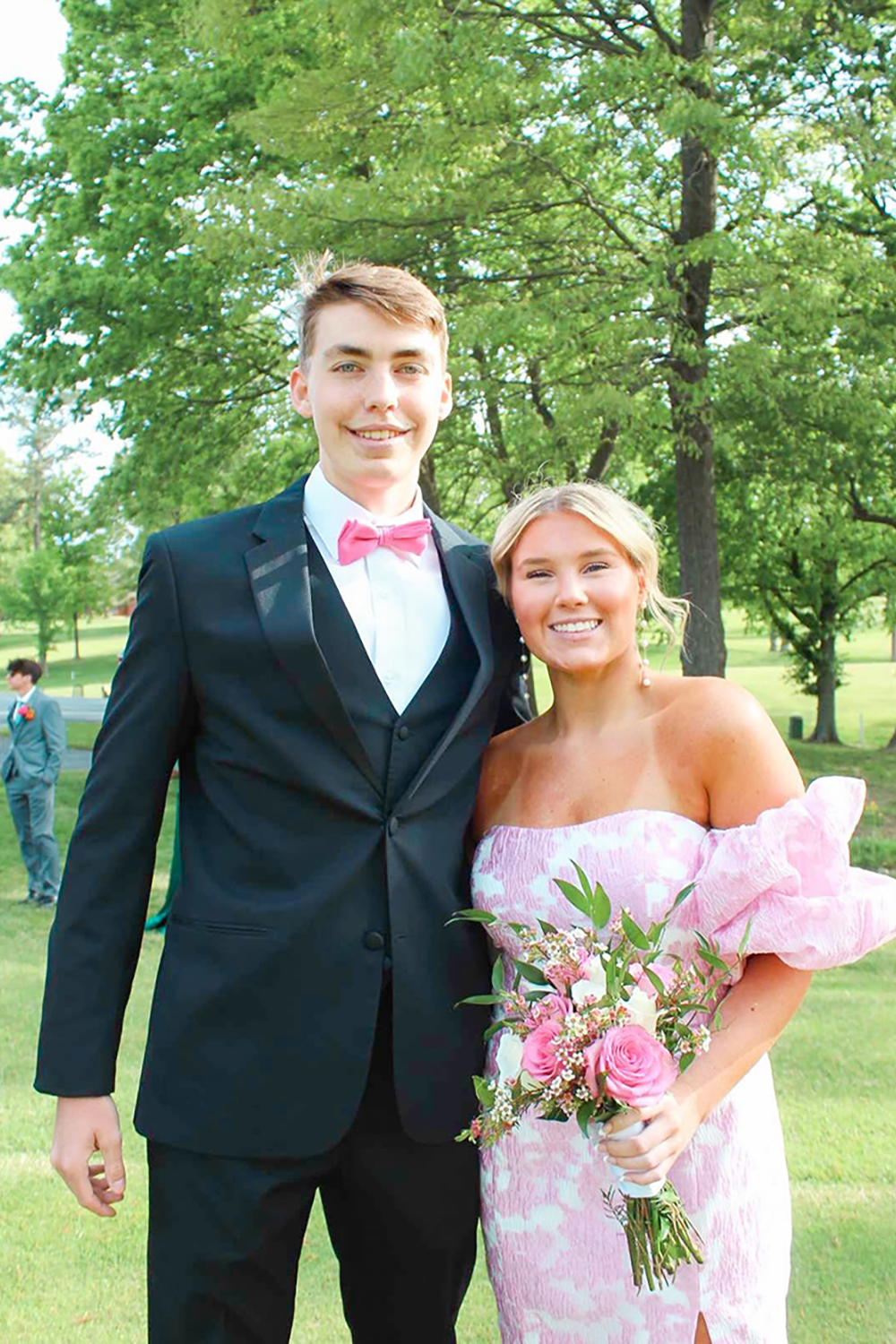 Pink Flower Mermaid Corset Off the Shoulder Long Prom Dress with Slit