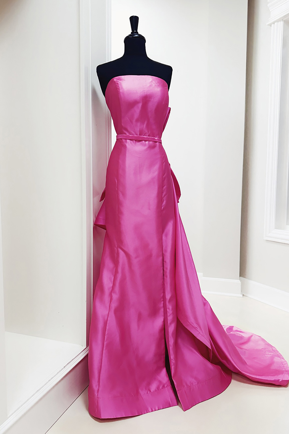 Fuchsia Mermaid Long Prom Dress with Bow