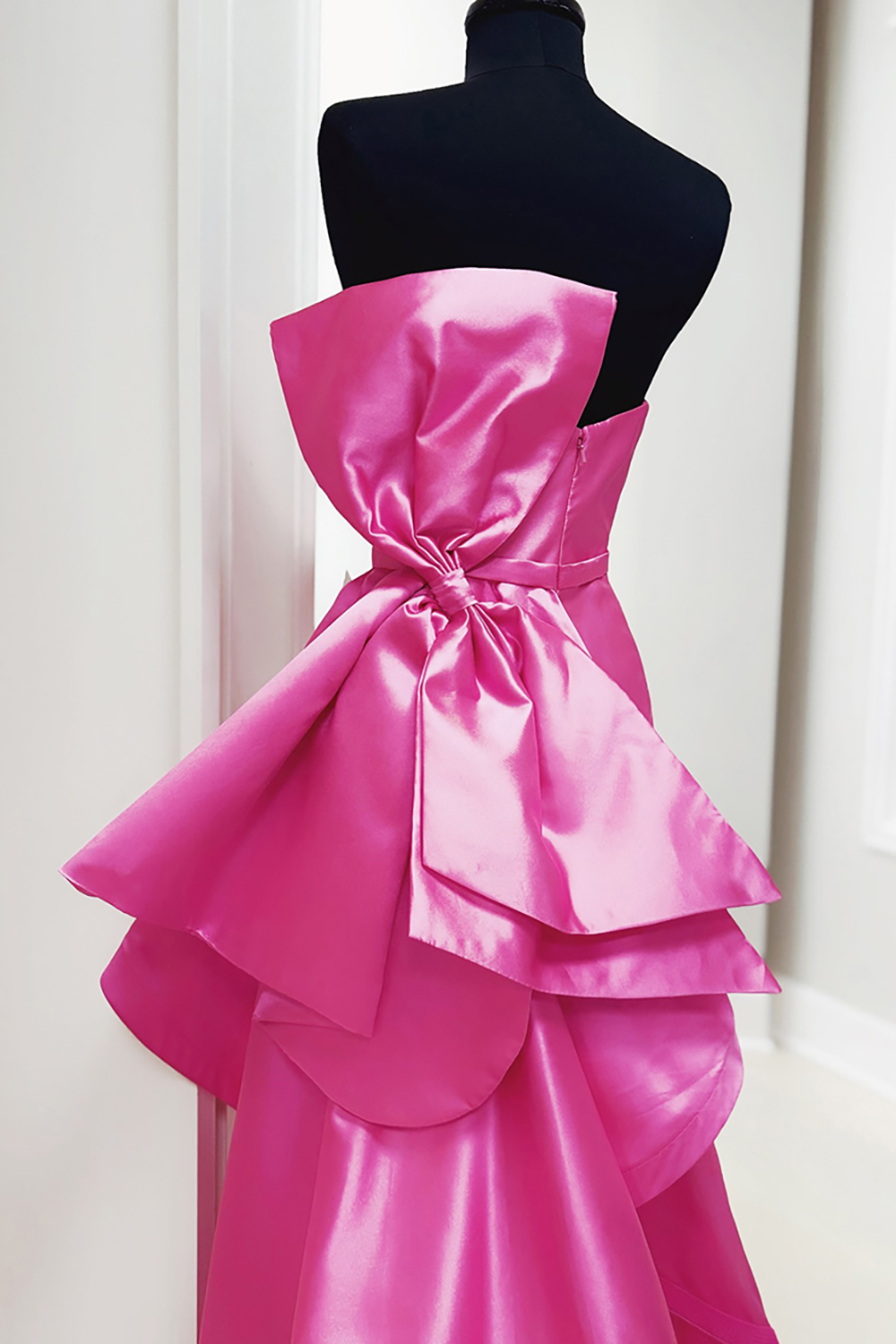 Fuchsia Mermaid Long Prom Dress with Bow