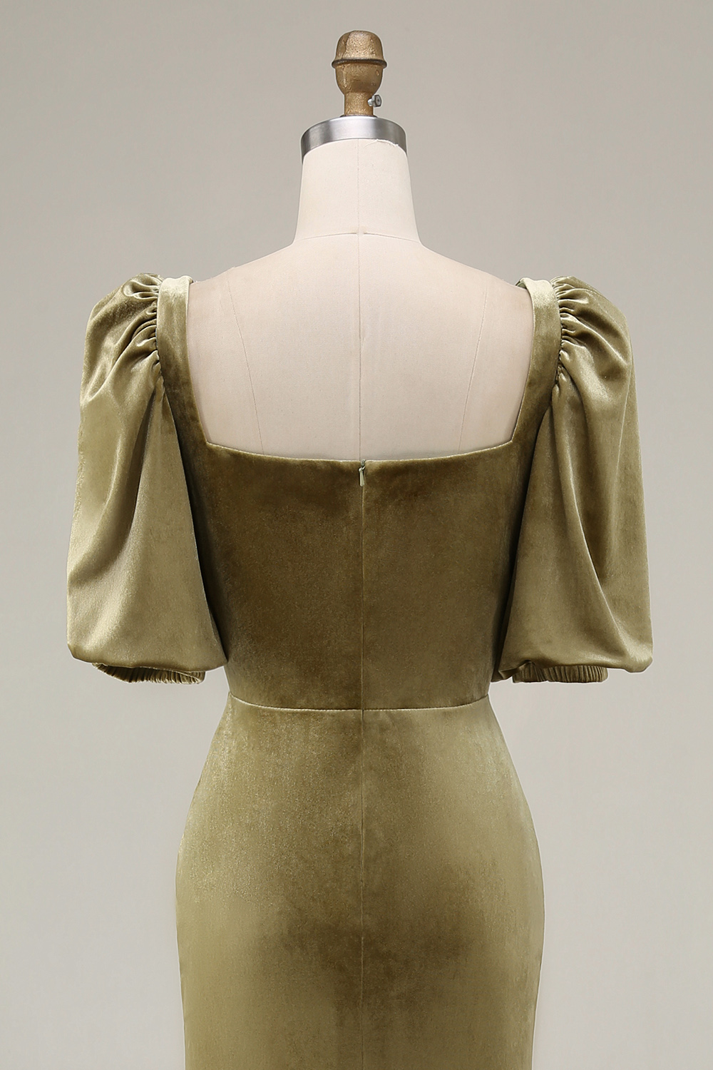 Navy Velvet Square Neck Mermaid Long Holiday Party Dress with Sleeves