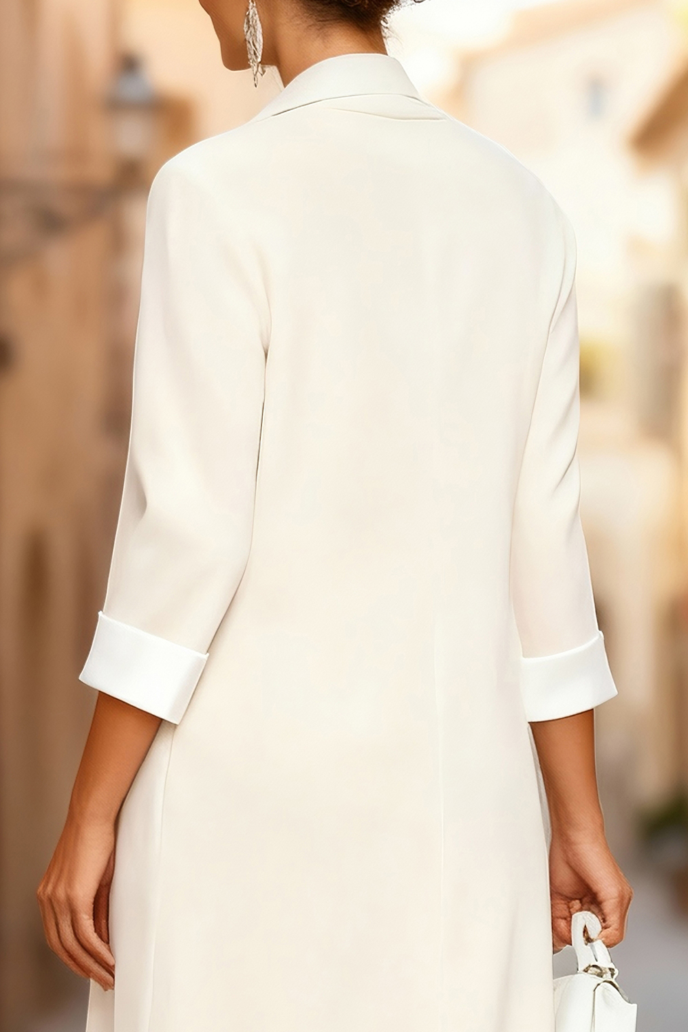 Ivory Floral Boat Neck Appliqued 3 Piece Mother of the Bride Pant Suits with Jacket