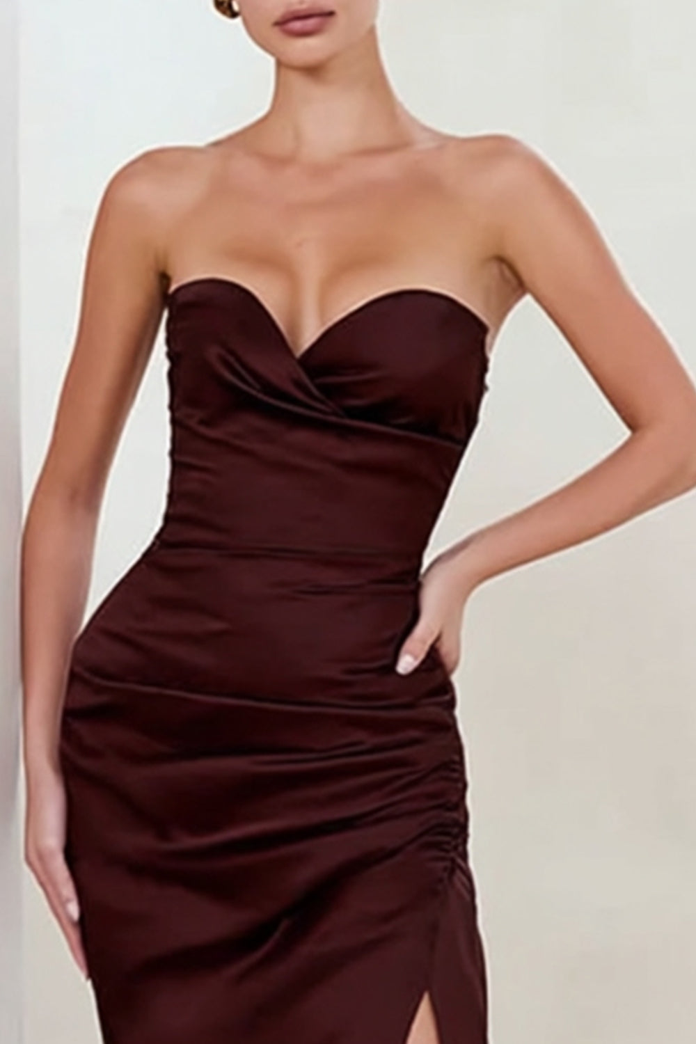 Cabernet Sheath Sweetheart Long Formal Dress with Slit