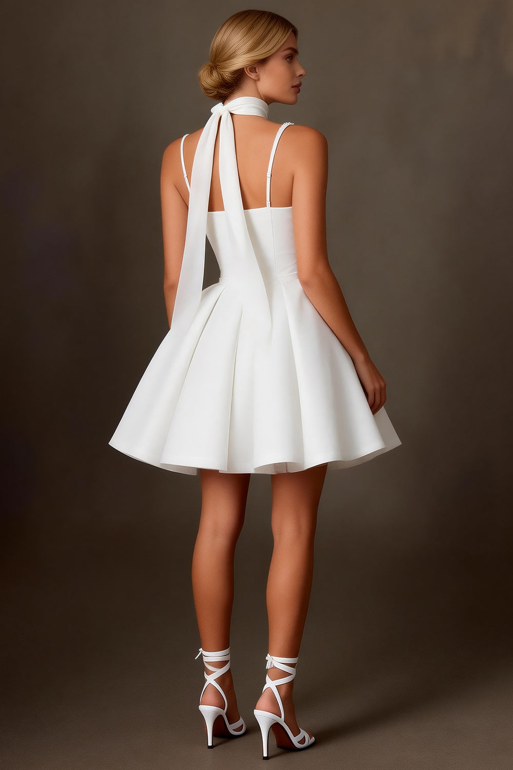 Cute White A Line Corset Short Bridal Shower Dress