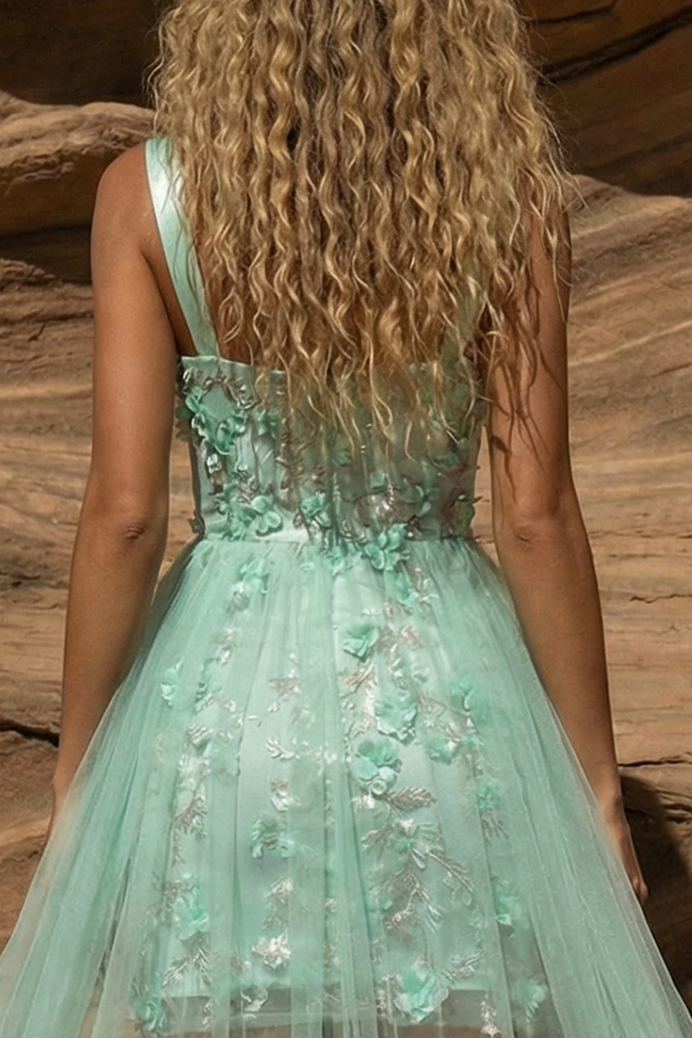 Sparkly Bodycon Thick Straps Green Floral Short Prom Dress with Cape