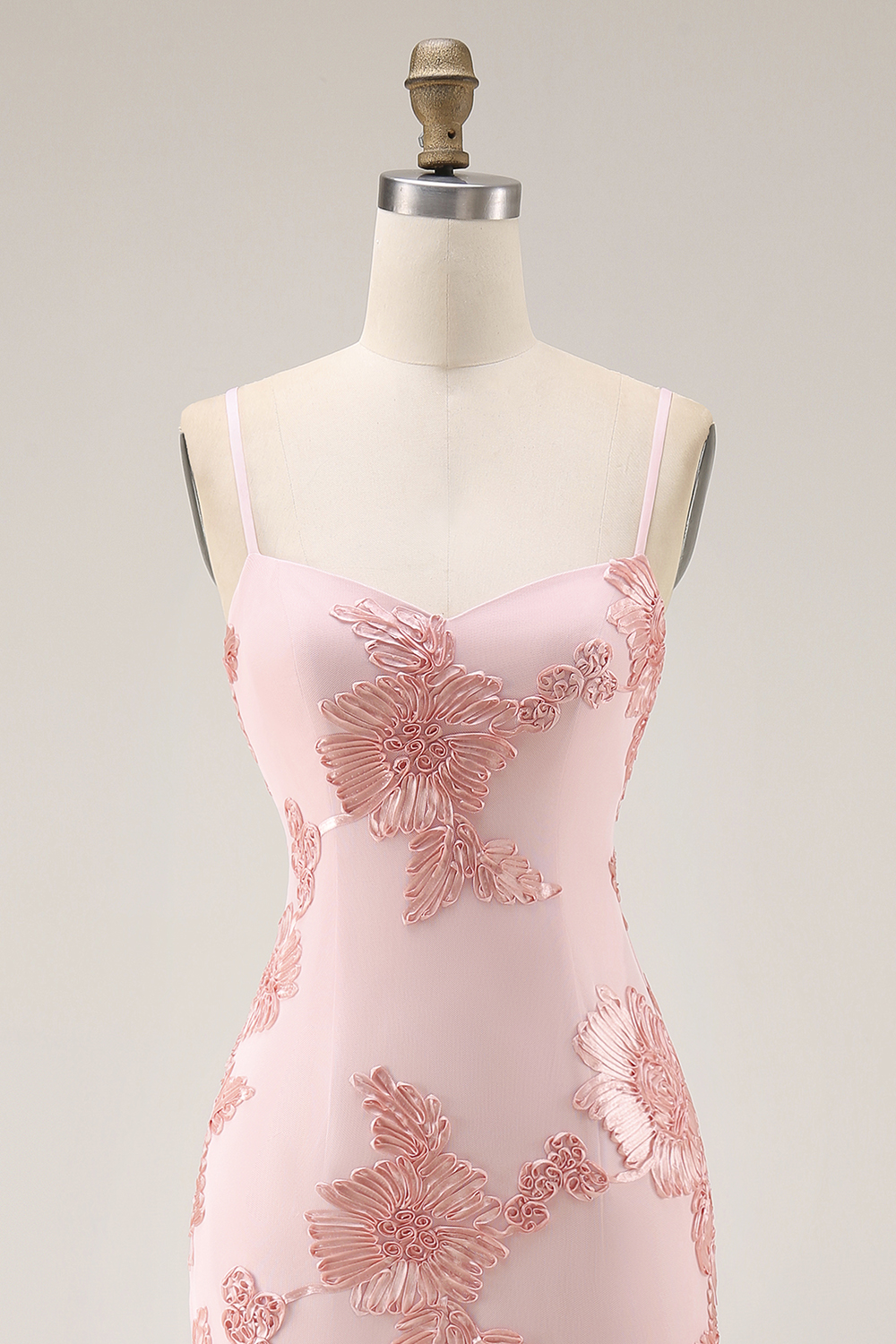 Floral Yellow Mermaid Spaghetti Straps Ruffled Long Prom Dress with Slit