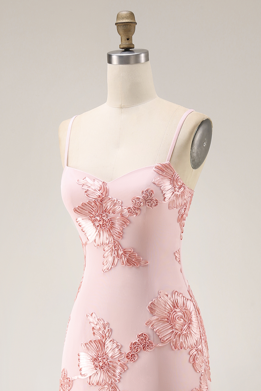 Floral Yellow Mermaid Spaghetti Straps Ruffled Long Prom Dress with Slit