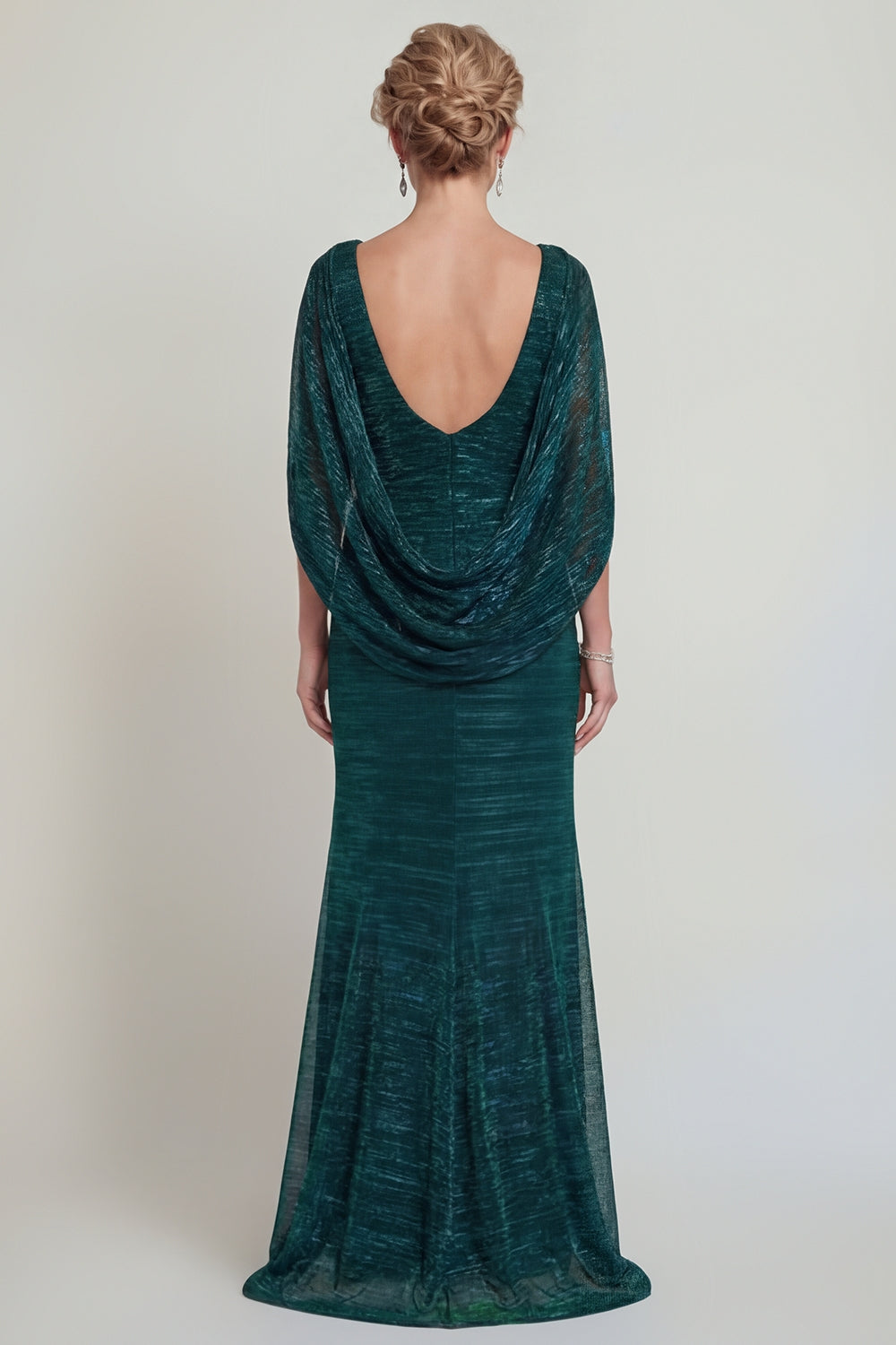 Dark Green Mermaid Metallic Long Mother of the Bride Dress