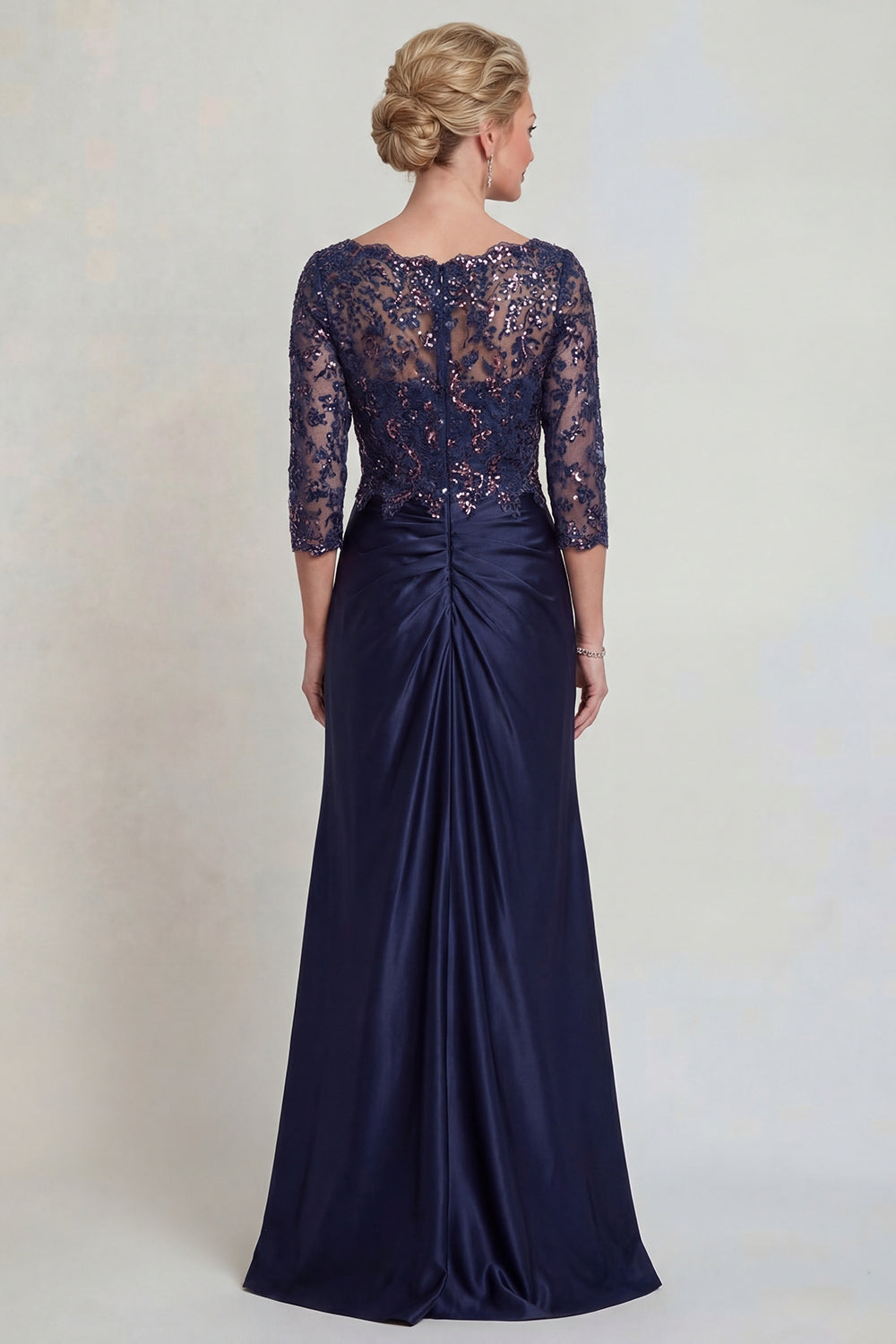 Sparkly Burgundy Floral Long Mermaid V Neck Mother of the Bride Dress