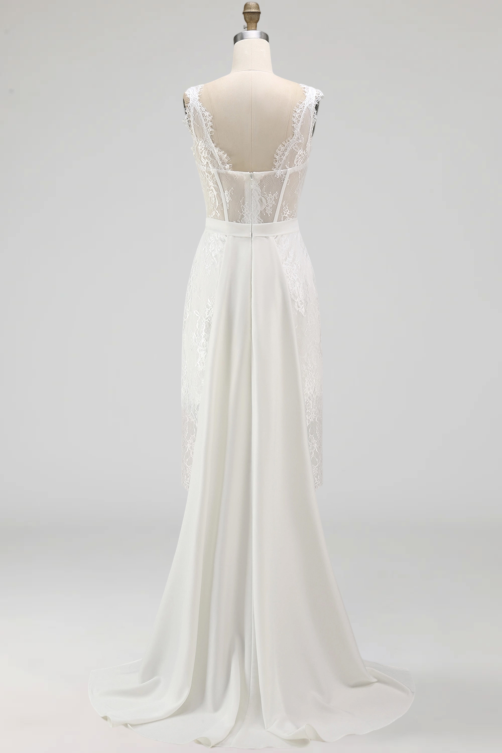 White Boat Neck Boho Corset A Line High Low Bridal Shower Dress with Cape