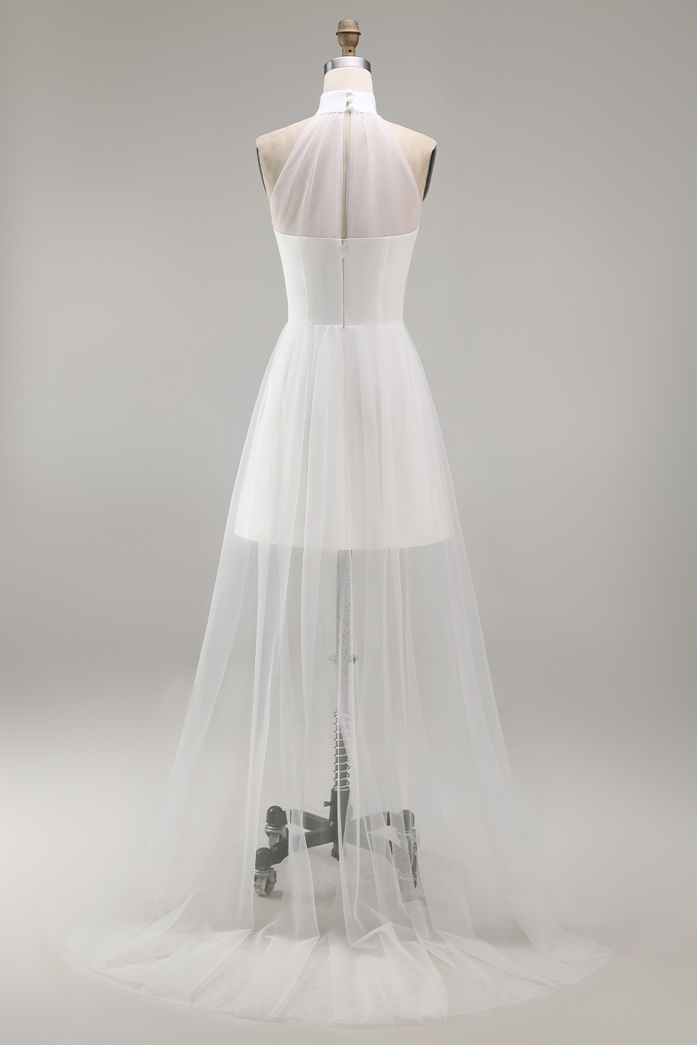 White A Line Short Bridal Shower Dress with Cape