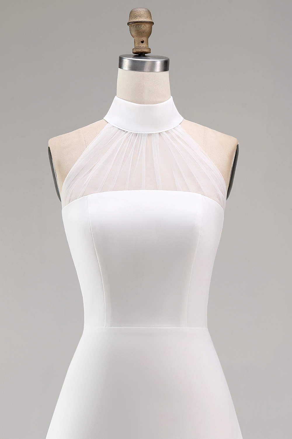 White A Line Short Bridal Shower Dress with Cape