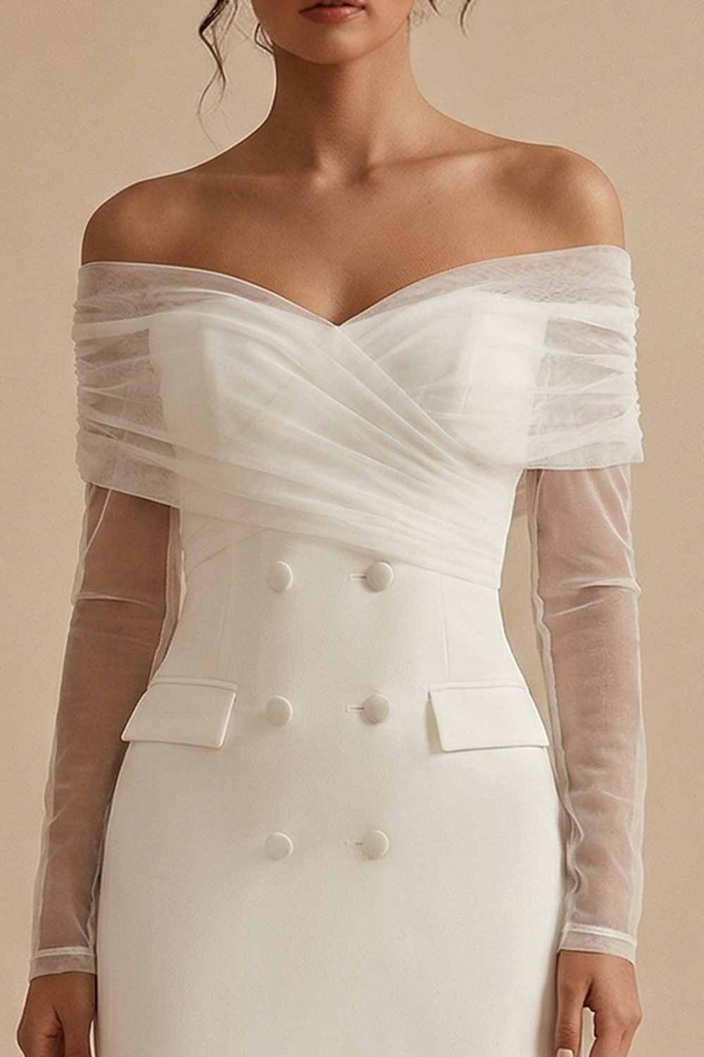 White Off the Shoulder Bodycon Short Graduation Dress