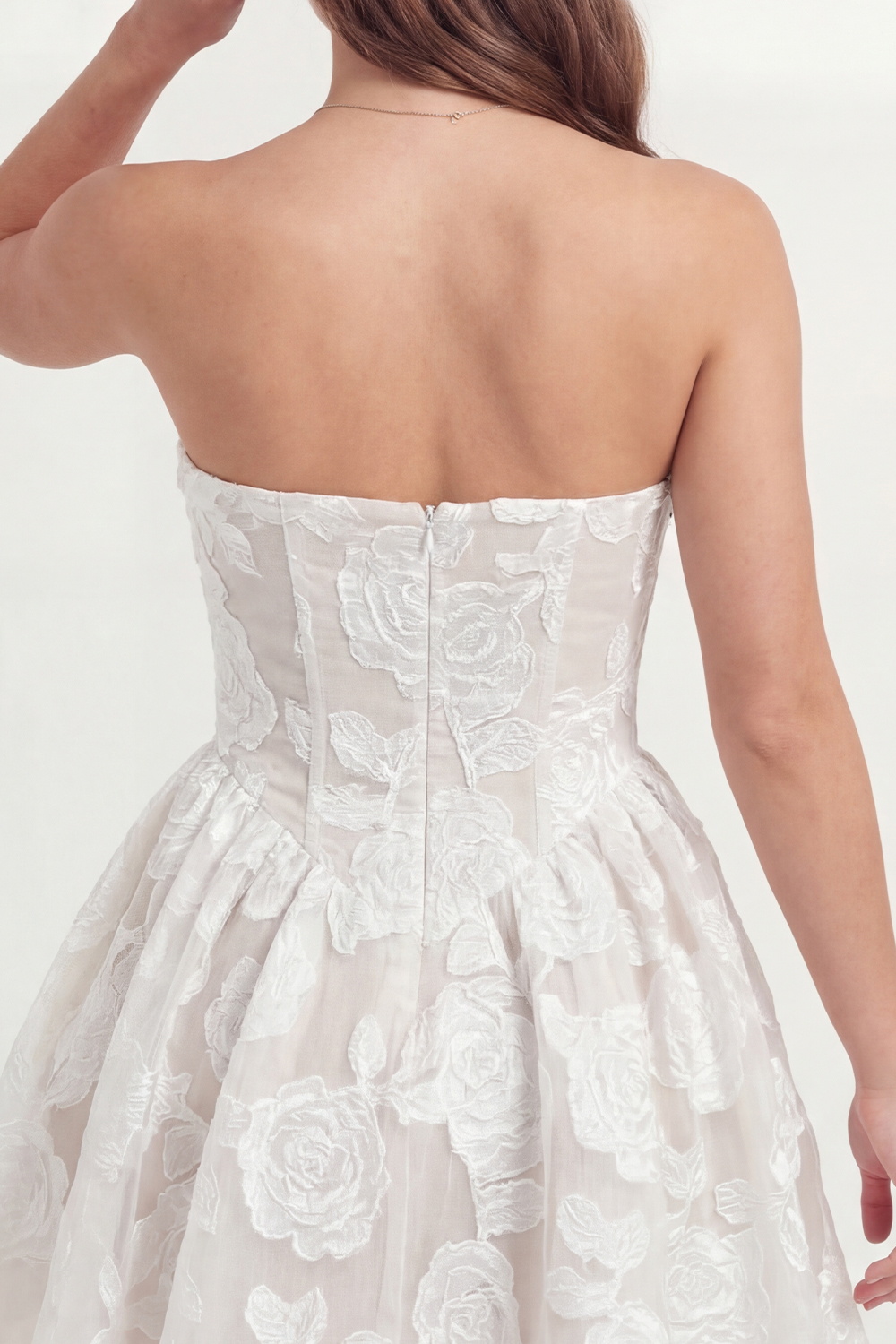 Lace White Corset Short Floral A Line Graduation Dress