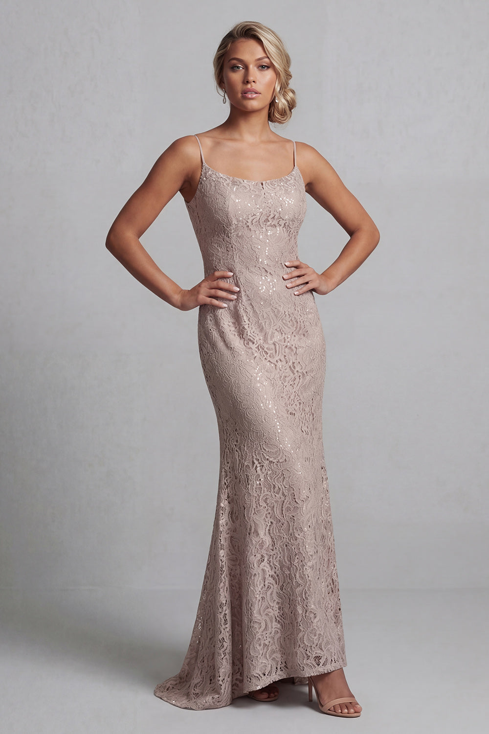 Scoop Champagne Mermaid Long Mother of the Bride Dress with Jacket