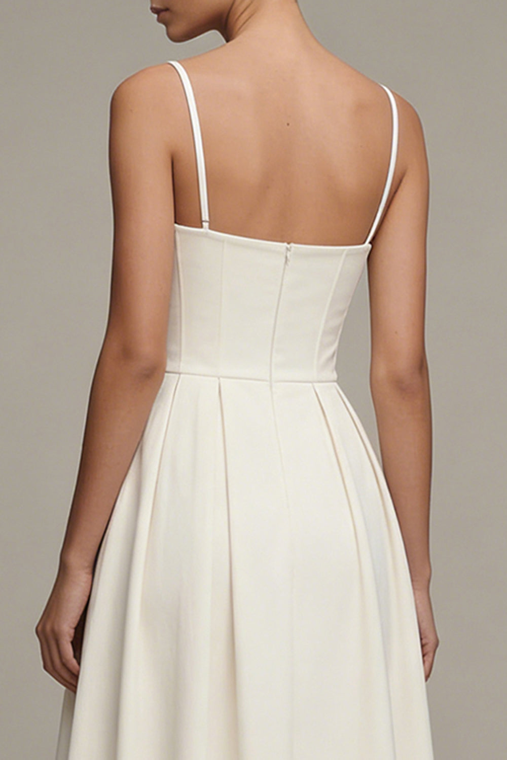 Corset Maxi Spaghetti Straps White A Line Engagement Dress