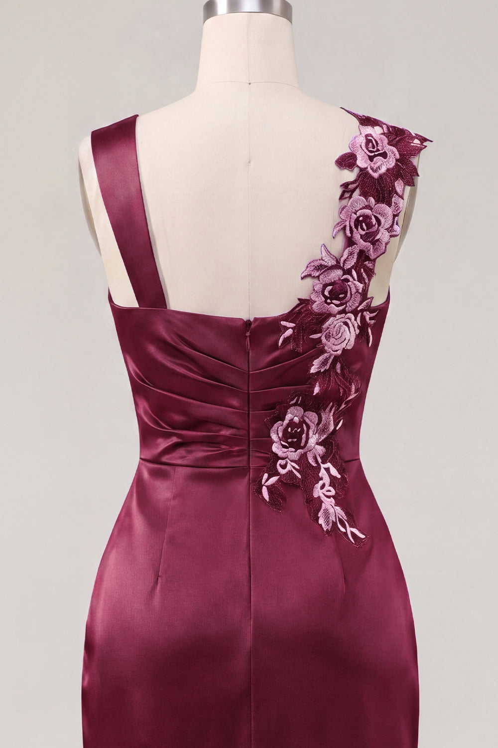 Ruched Floral Thick Straps Navy Tight Short Homecoming Dress