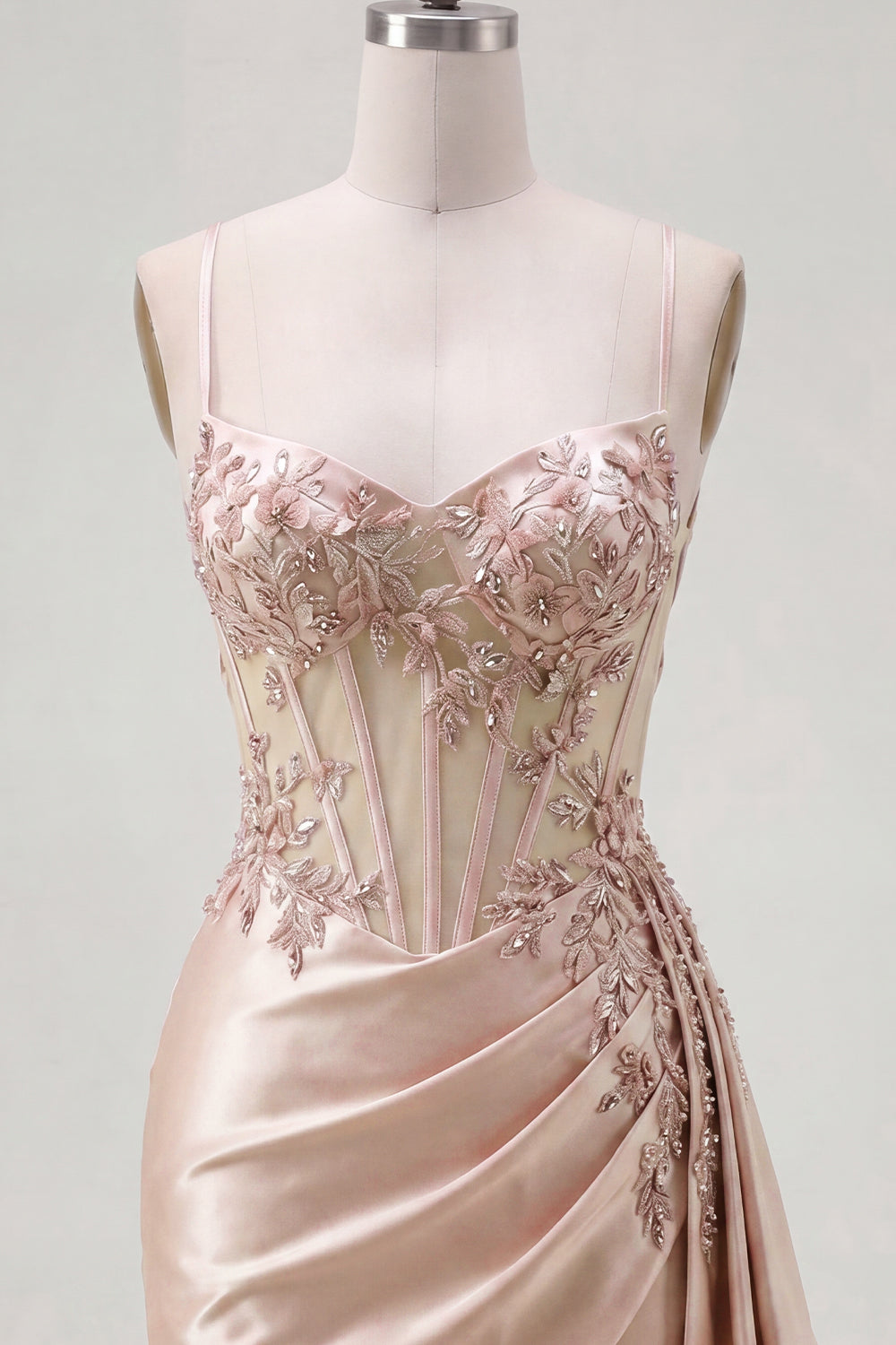 Floral Corset Sparkly Champagne Tight Short Beaded Homecoming Dress with Side Cape