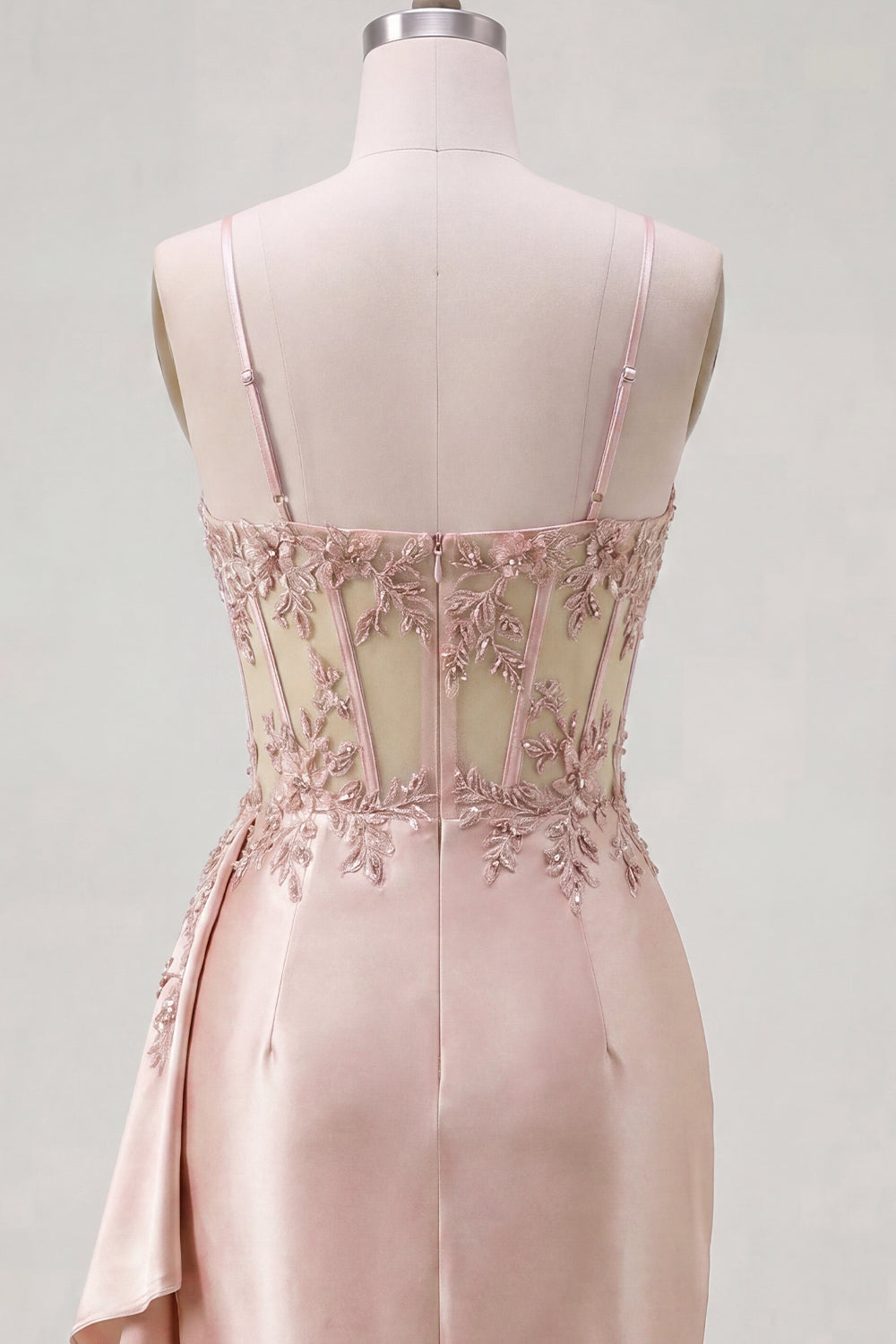 Floral Corset Sparkly Champagne Tight Short Beaded Homecoming Dress with Side Cape