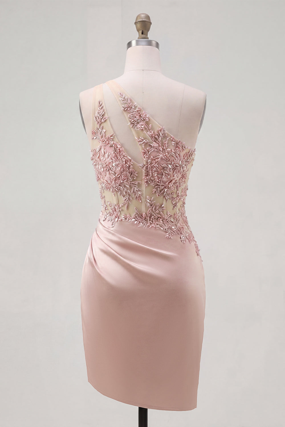 Corset Beaded Keyhole Sparkly Champagne Tight Short Homecoming Dress