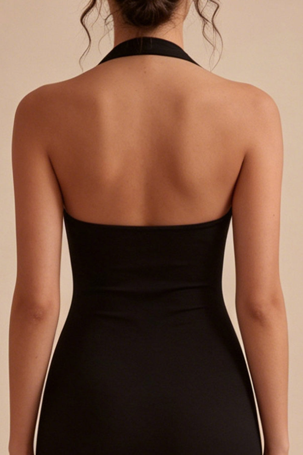 Halter Backless Tight Short Little Black Dress
