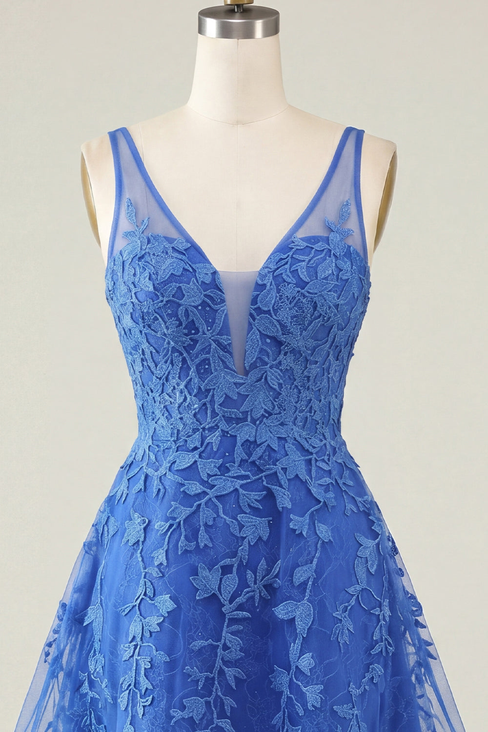 Pink V-Neck A Line Lace Appliqued Short Homecoming Dress