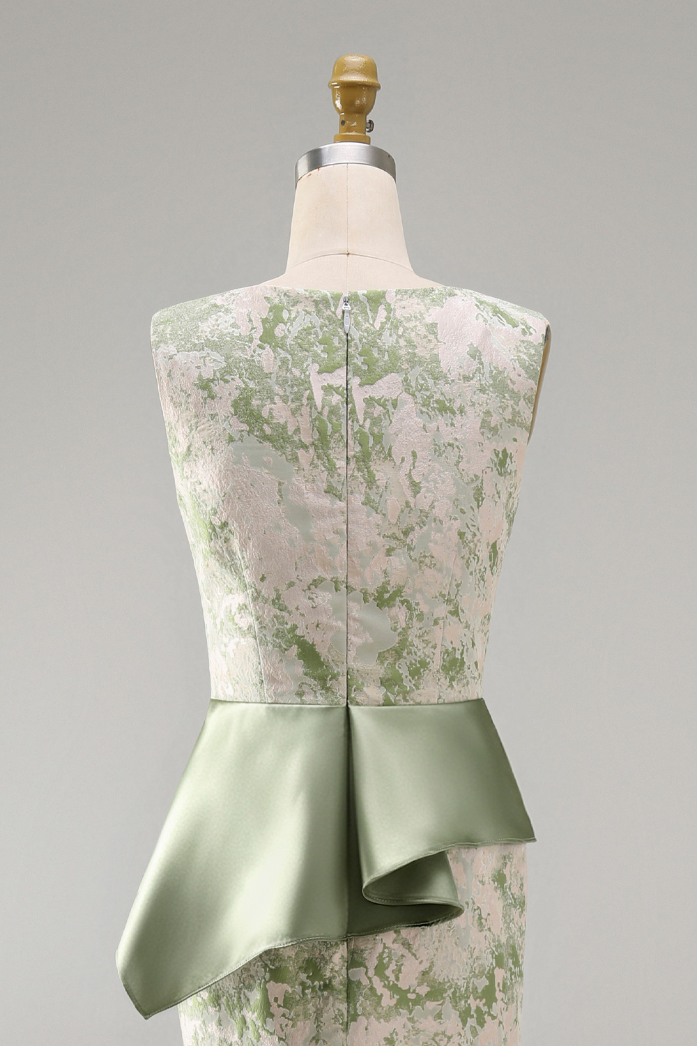 Light Green Mermaid Floral Long Ruched Mother of the Bride Dress with Sash