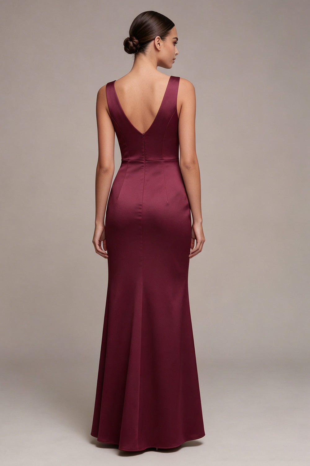 Burgundy Corset Long Mermaid Formal Dress with Slit