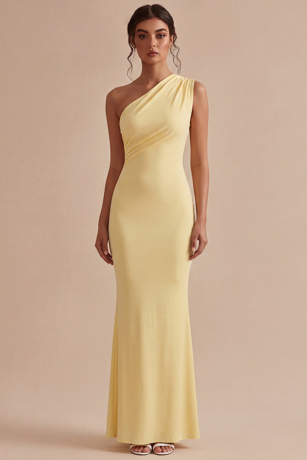 Daffodil Mermaid One Shoulder Long Formal Dress
