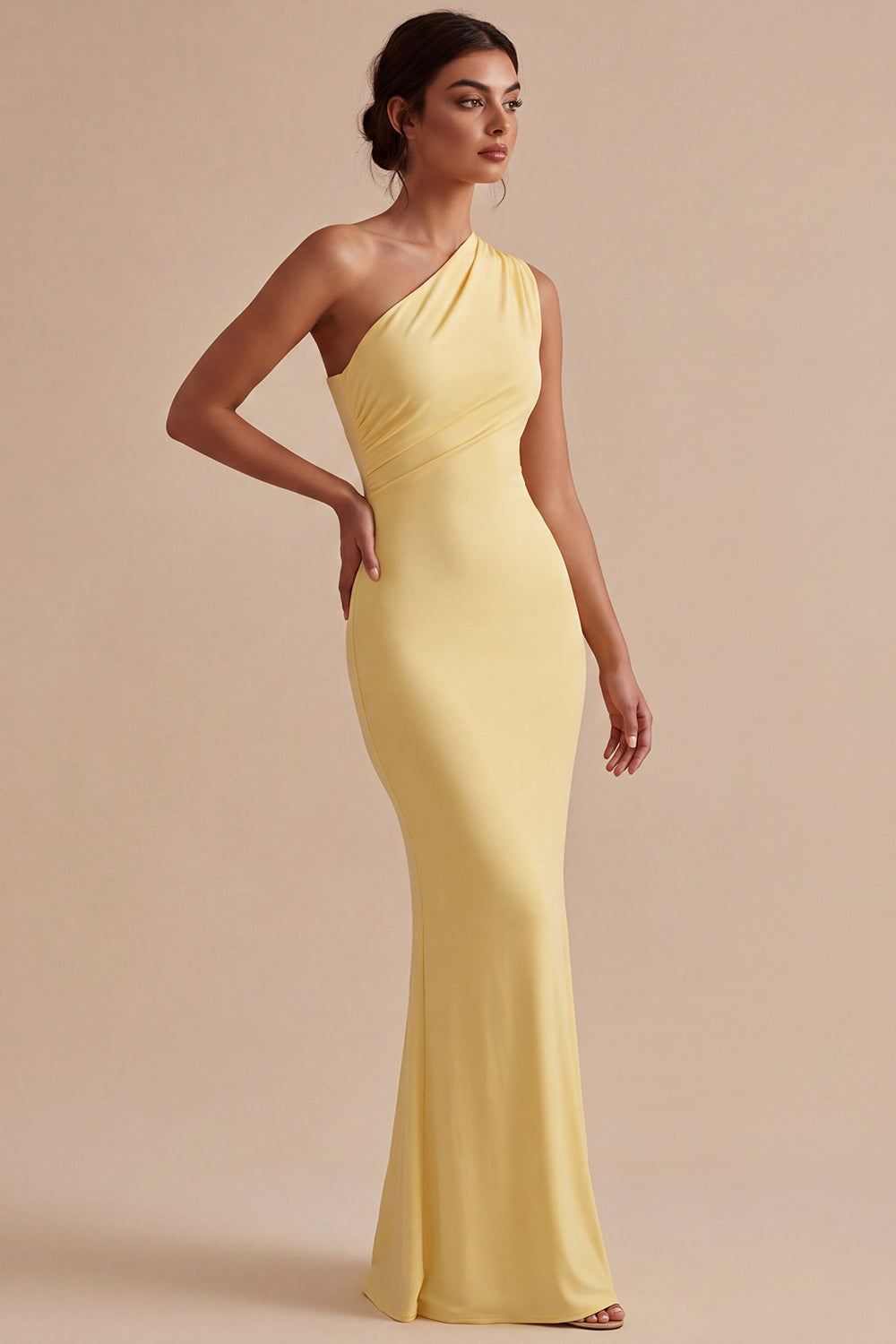 Daffodil Mermaid One Shoulder Long Formal Dress