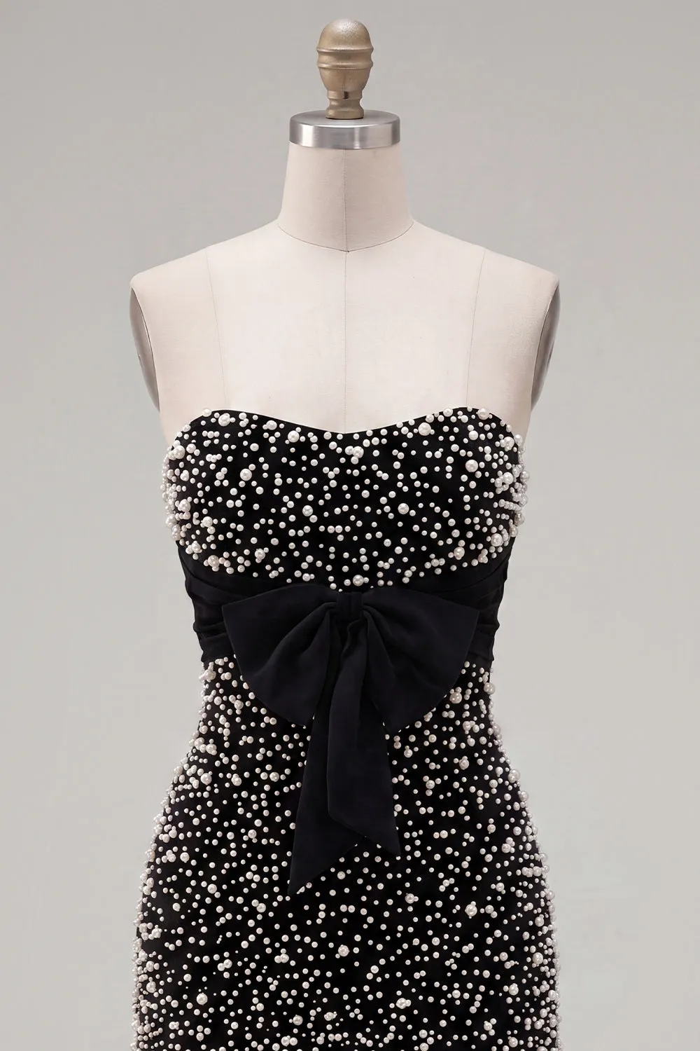 Pink Tight Short Strapless Ruffled Homecoming Dress with Pearls