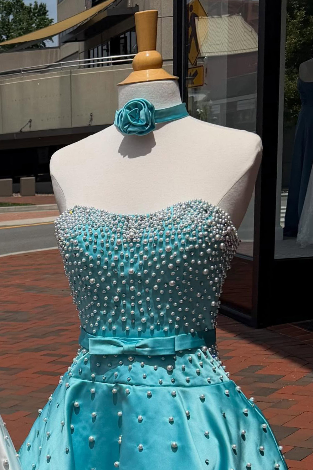 Strapless Fuchsia Short A Line Homecoming Dress with Pearls