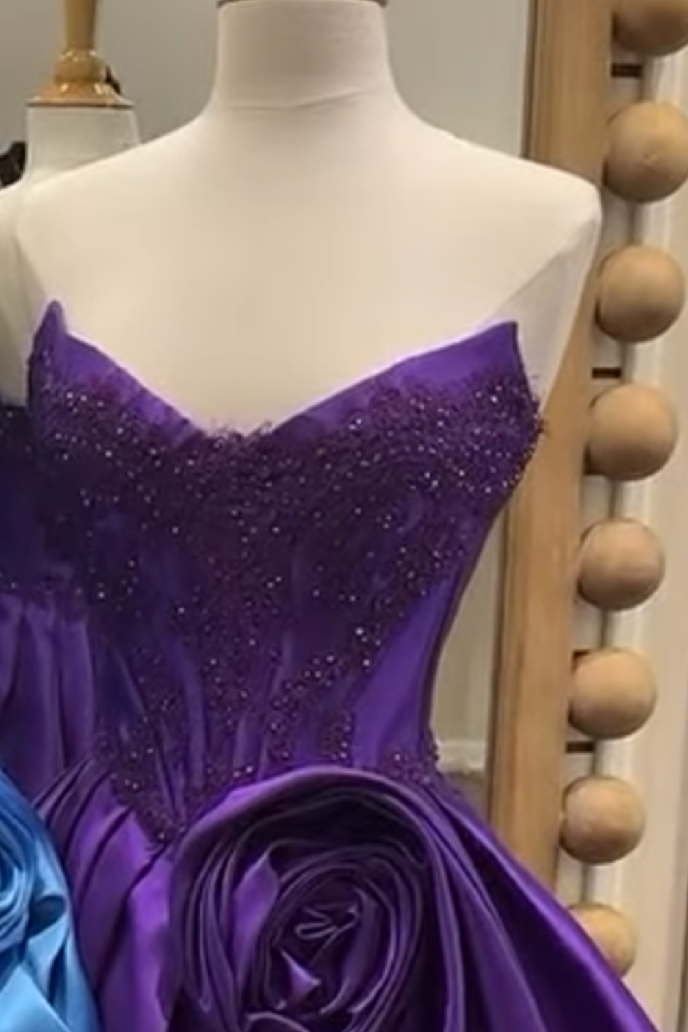 Purple Sweetheart Corset Appliqued Short Bubble Homecoming Dress with 3D Flower