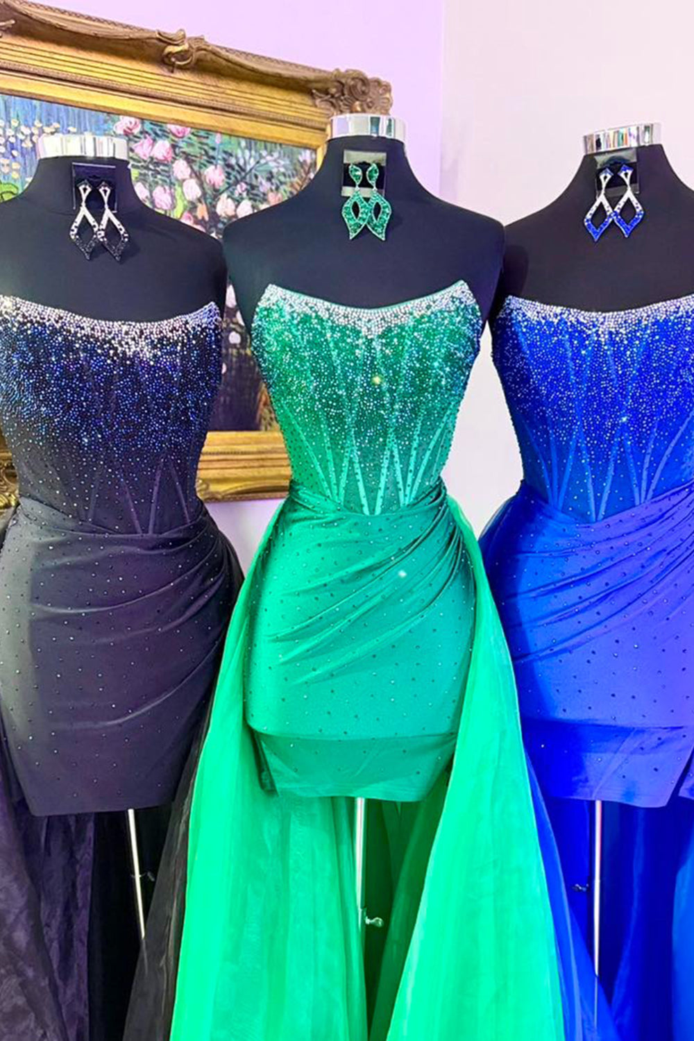 Sparkly Beaded Green Corset Short Homecoming Dress with Cape