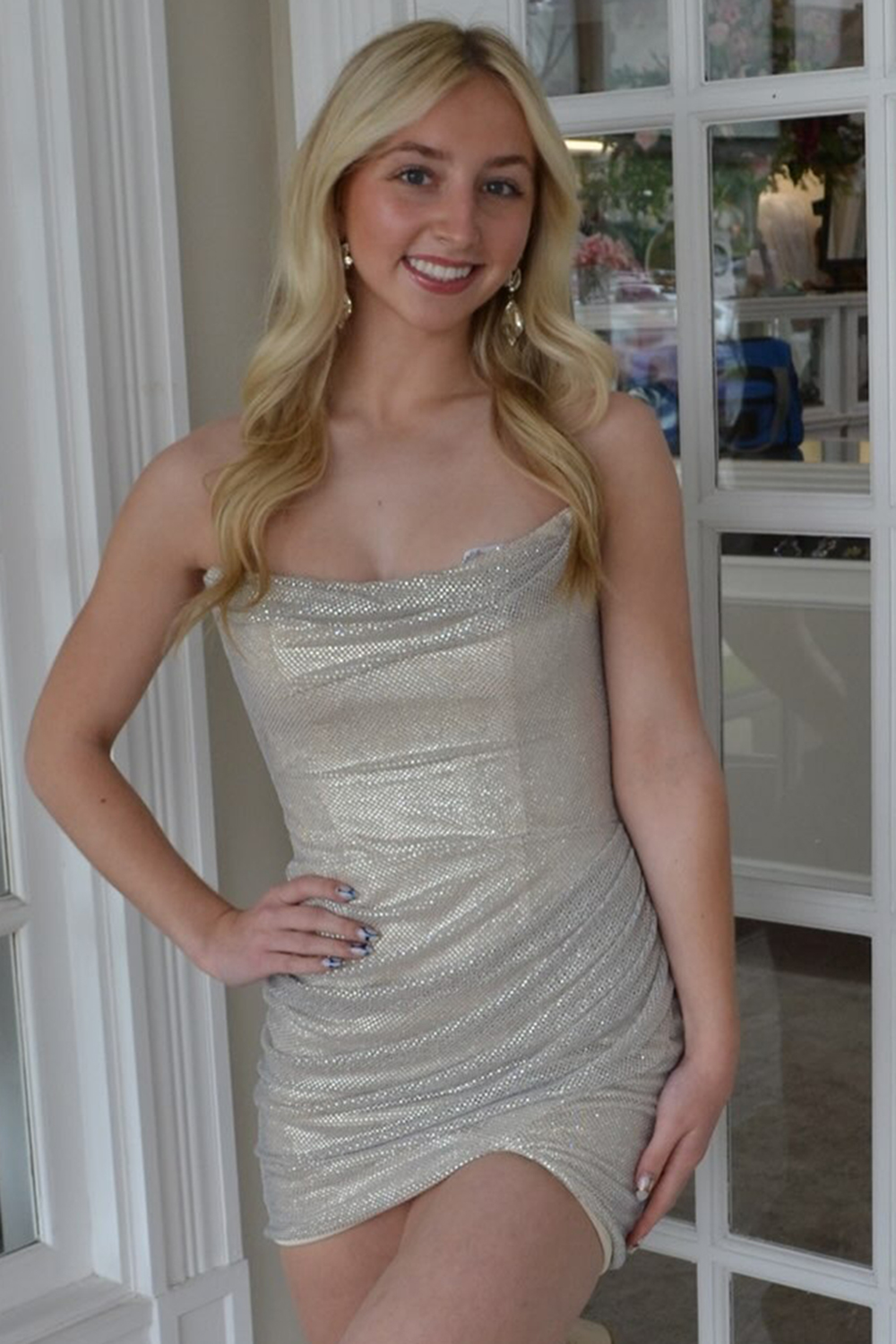 Sparkly Strapless Red Short Tight Homecoming Dress