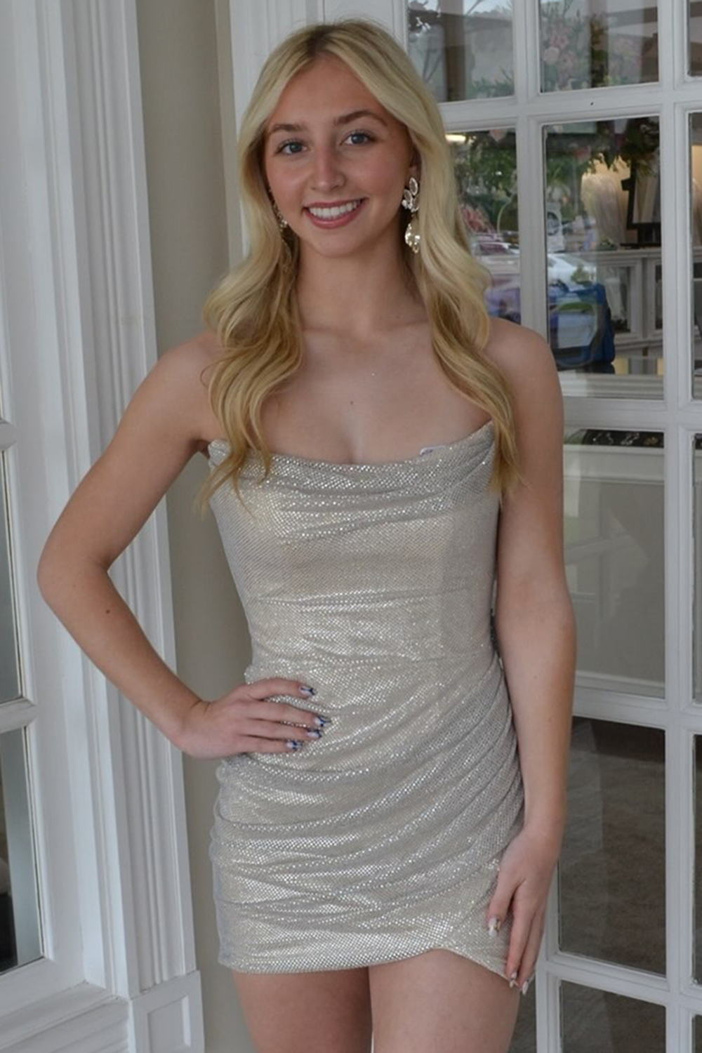 Sparkly Strapless Red Short Tight Homecoming Dress
