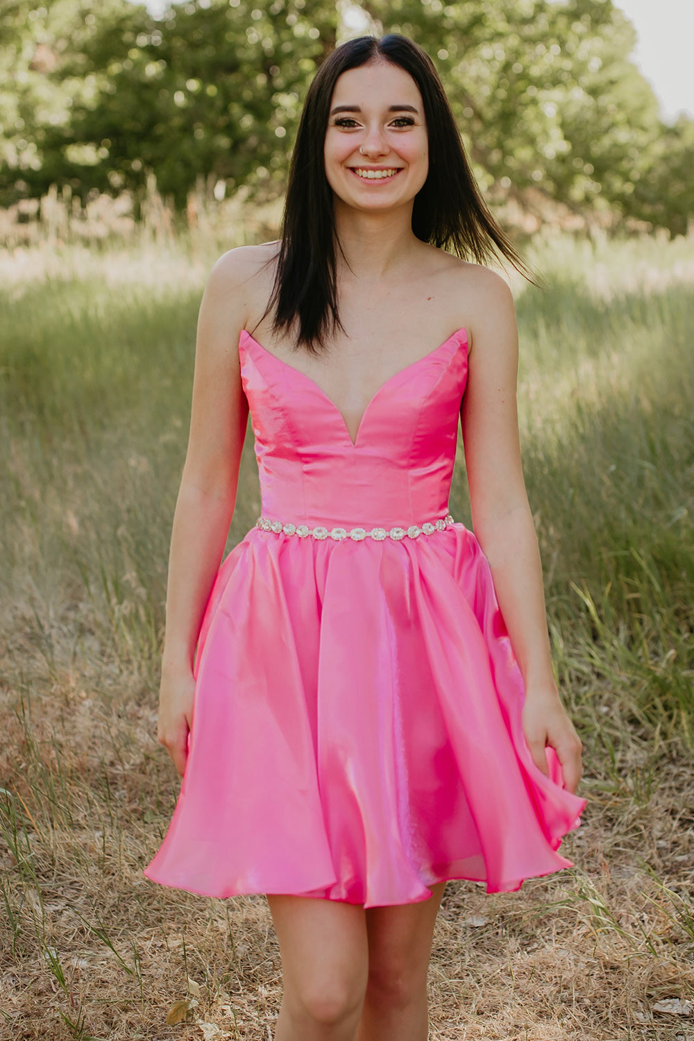 Sweetheart Fuchsia A-Line Short Homecoming Dress with Beading