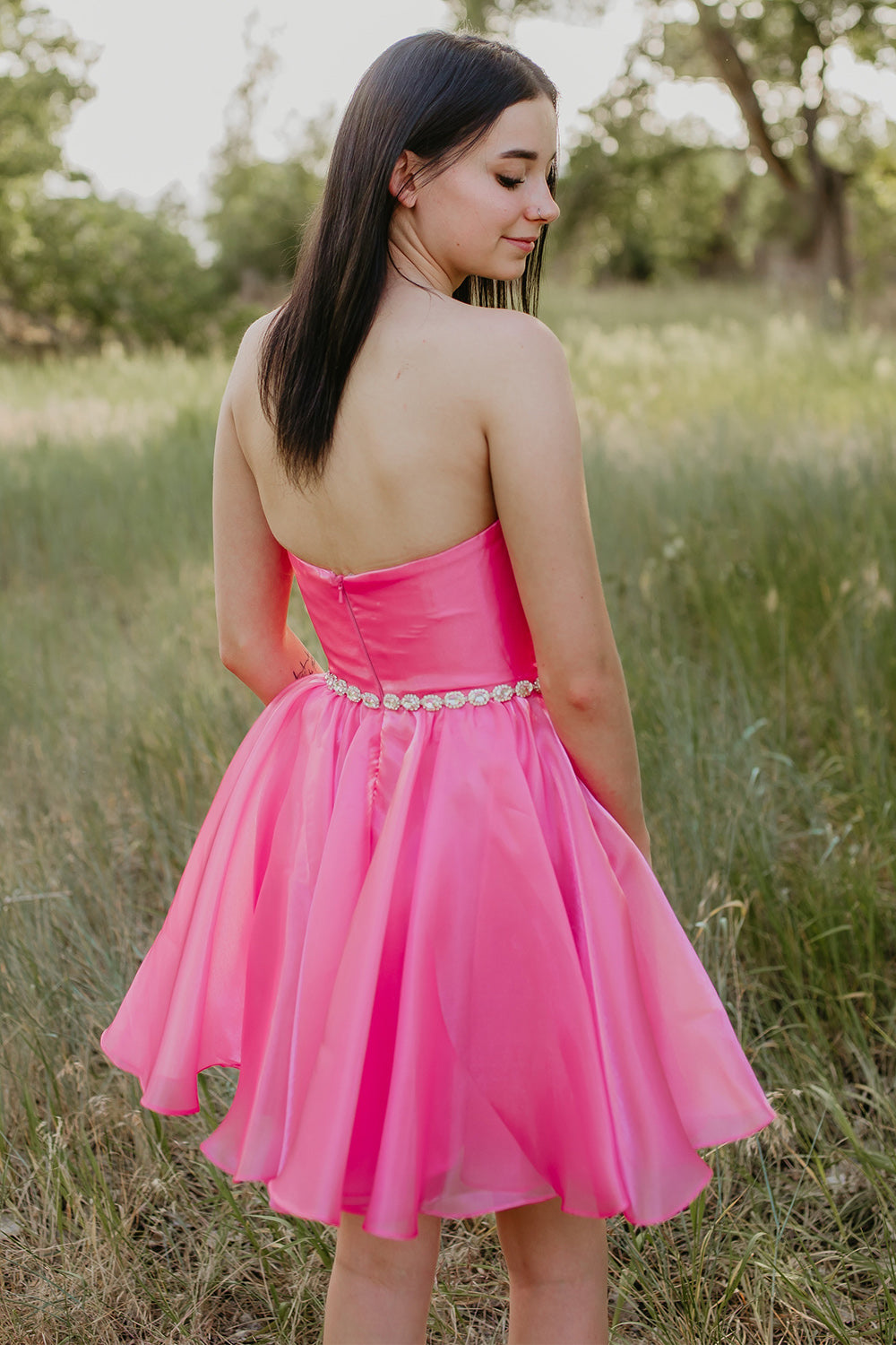 Sweetheart Fuchsia A-Line Short Homecoming Dress with Beading