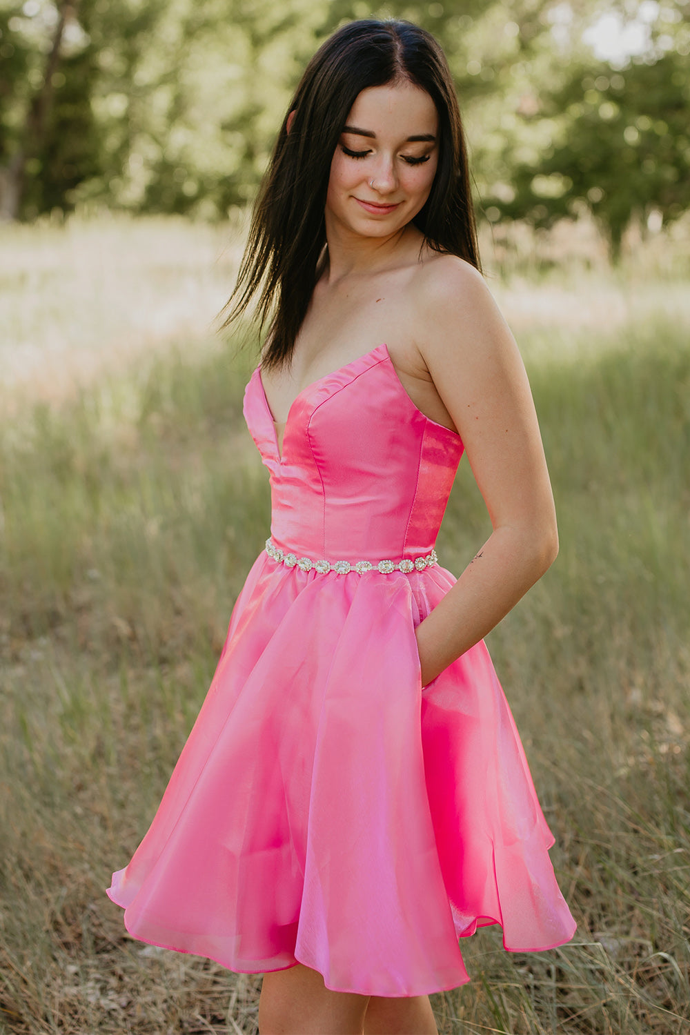 Sweetheart Fuchsia A-Line Short Homecoming Dress with Beading