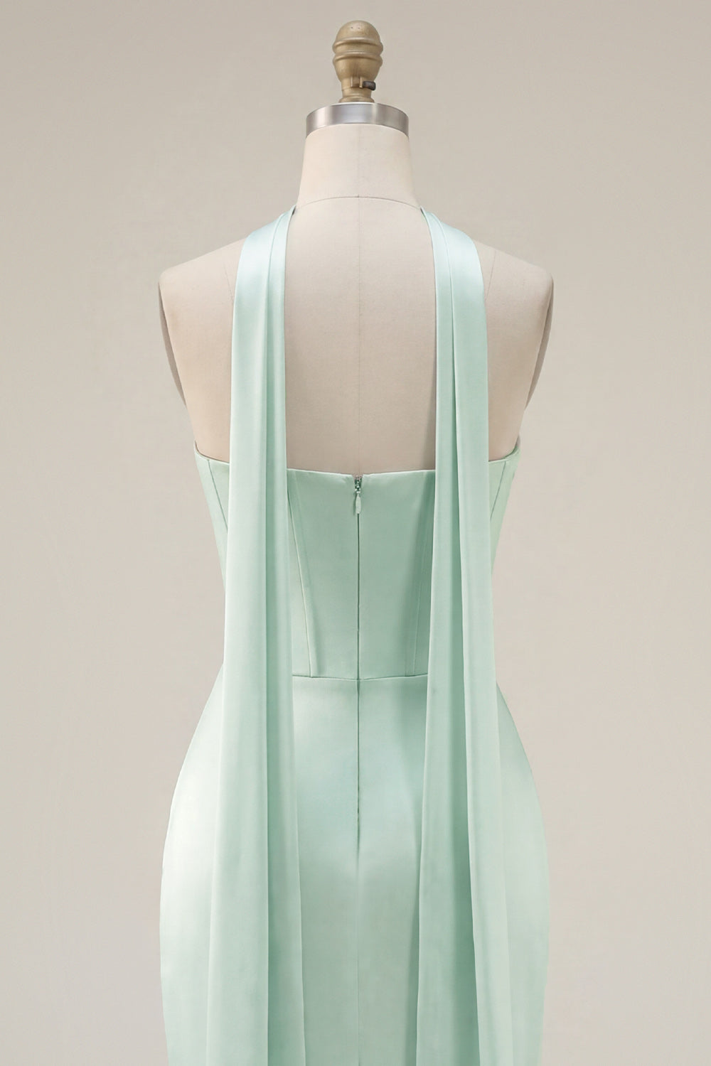Mint Corset Short Tight Strapless Ruched Homecoming Dress with Slit