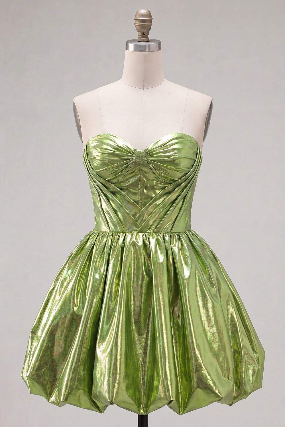 Yellow Metallic Ruched A-Line Short Sweetheart 80s Homecoming Dress