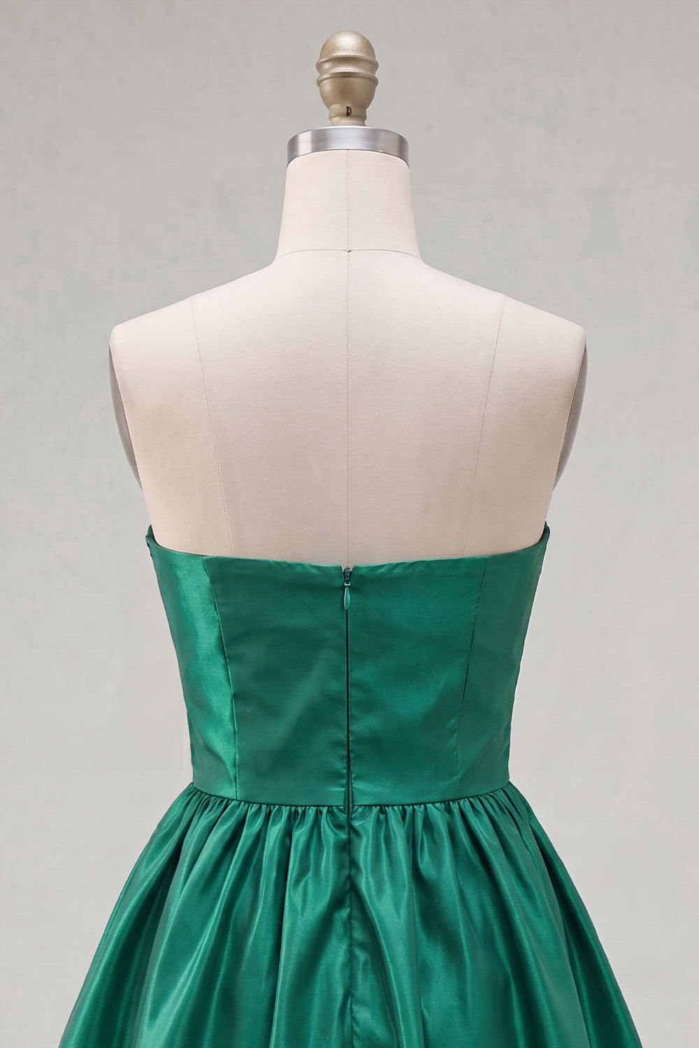 Blue Satin Short Strapless 80s Homecoming Dress with Bow