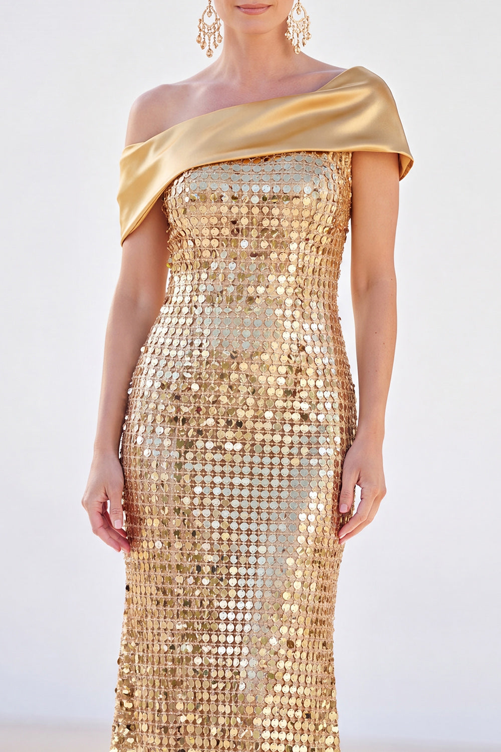 Long Sparkly Sequin Red Mermaid Mother of the Bride Dress