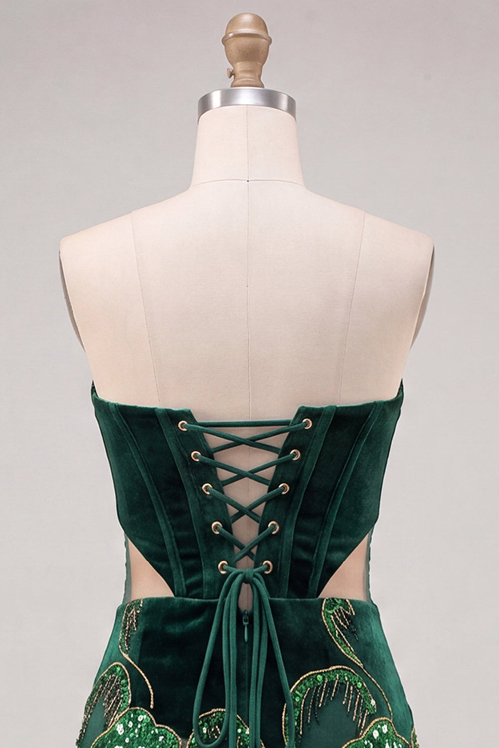 Floral Velvet Blue Corset Strapless Cut Out Tight Short Homecoming Dress