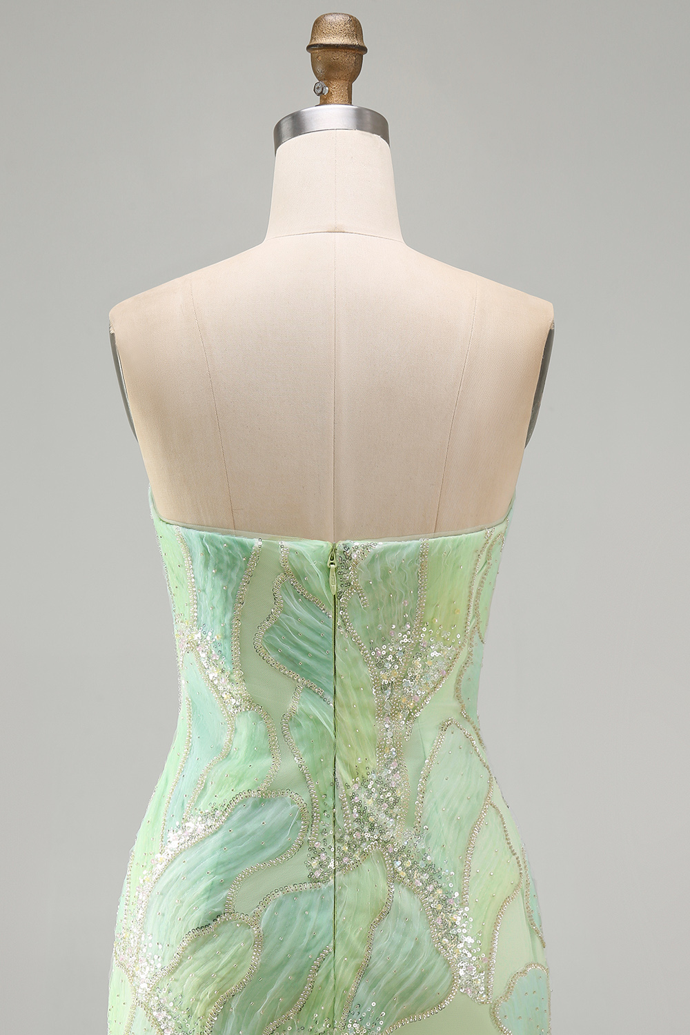 Sparkly Mint Green Strapless Sequin Tight Short Homecoming Dress