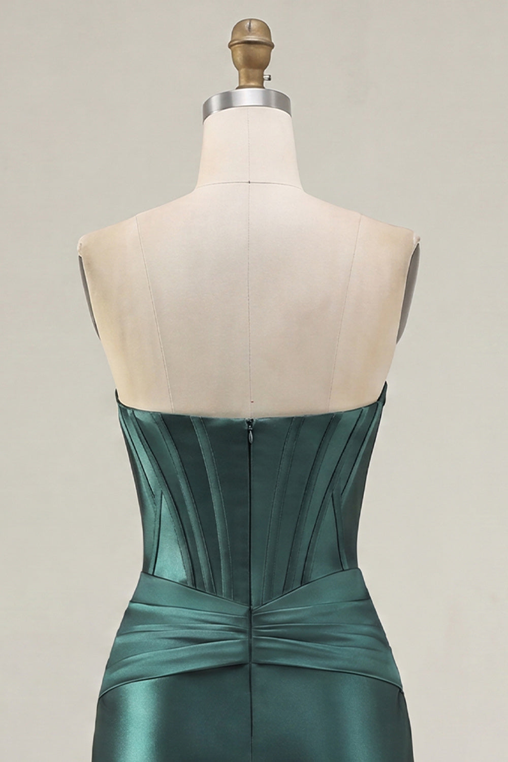 Dark Green Satin Sweetheart Tight Short Corset Homecoming Dress with Sash