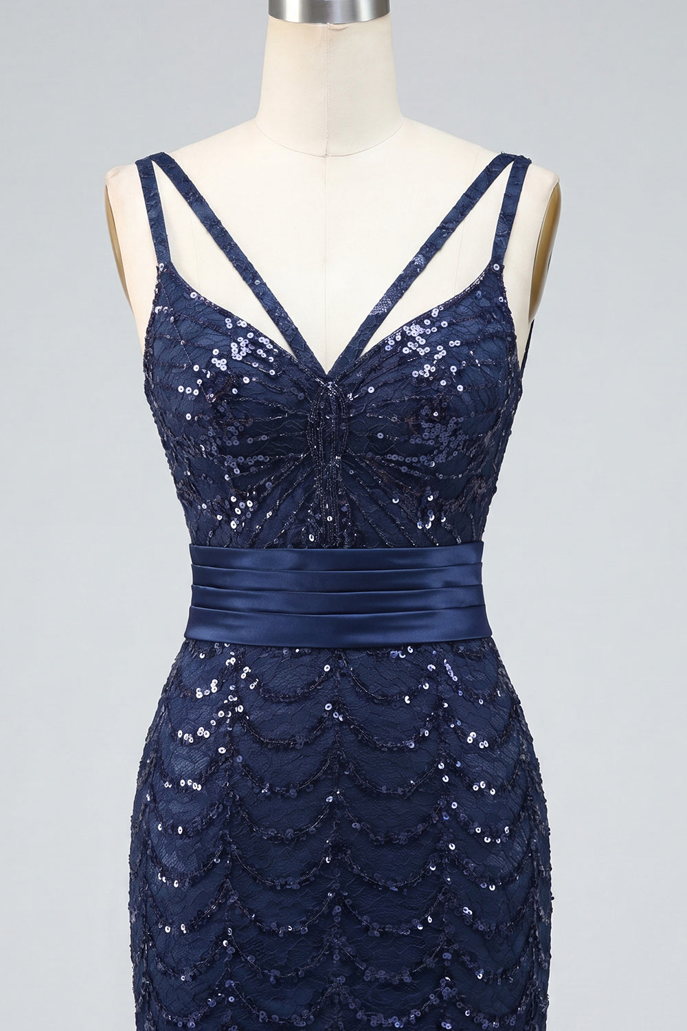 Sparkly Dark Green Spaghetti Straps Tight Short Sequin Homecoming Dress